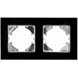 S-EMPOT.Schwarzer Rahmen 2ELEM.HORI: Elegante Einbauleuchte mit schwarzem Glas und horizontalem Rahmen, ideal für die Beleuchtung von Räumen mit Stil und Modernität. Perfekt für jedes Ambiente.