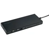 Kensington Dockingstation Kensington SD4842P USB-C Triple Video, 100 W, 4K, 1080 px, für bis zu 3 Monitore, DisplayPort/HDMI/USB/LAN/Audio, PCR, schwarz