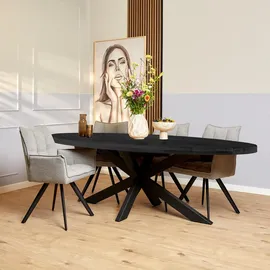 Villa Möbel Denver Ø 210 x 76 cm schwarz