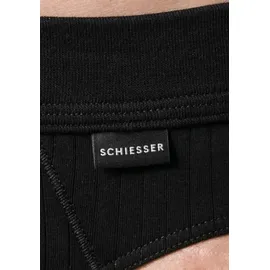 SCHIESSER Slip unifarben schwarz M 2er Pack