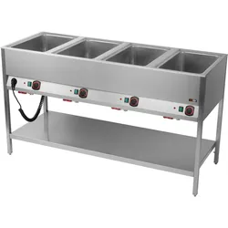 Bain-Marie Wagen Warmhalter Wasserbad Speisenwärmer 4xGN1/1 1600x600x900mm