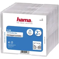 Hama Slim Jewel Case für Speicher-CD - Kapazität: 2 CD - durchsichtig (Packung m