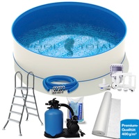 Pool Komplett-SET Premium Ø 3,50 x 1,20 m Folie 0,6mm Sandfilter V2A-Poolleiter