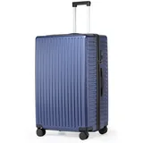 TAN.TOMI Handgepäckkoffer Business-Trolley für Flugzeug, PC Hartschalenkoffer mit Laptopfach, 4 Rollen, Reisetrolley Hartschalenkoffer mit TSA-Schloss blau 76 cm