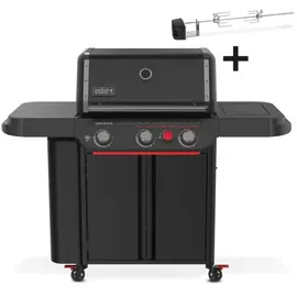 Weber Genesis E-330WR Gasgrill Stealth Edition 2025 Schwarz inkl. Drehspieß