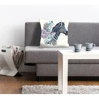 Queence Dekokissen »Vesna« Kissenhülle,Zebra,Blumen,Bunt,Tropisch,Muster,Wild,Exotisch,Natur