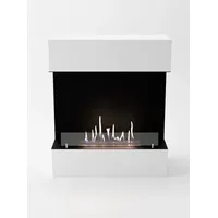 GLOW FIRE Echtfeuer-Dekokamin Kongsberg Ethanol Kamin, Bioethanol Kamin mit 3h Brenndauer, Heizleistung bis 2 kw weiß