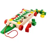 Erzgebirgische Holzspielwaren Bauwagen Krokodil (235323)