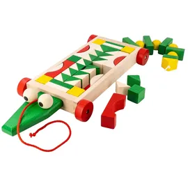 Erzgebirgische Holzspielwaren Bauwagen Krokodil (235323)