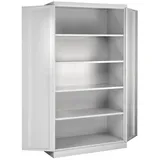 PROREGAL® Spind Stahlschrank Owl mit 4 Fachboden, HxBxT 192x78x38cm, Grau grau 110 cm x 192 cm x 58 cm