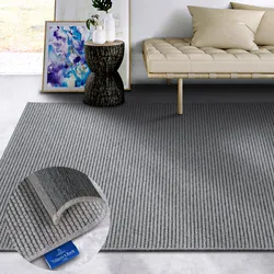 Wollteppich VILLEROY & BOCH "Charles", grau, B:200cm H:5mm L:290cm, Schurwolle, Teppiche, Schurwolle, Wolle, Natur, Wohnzimmer, Schlafzimmer, Boho, Skandi