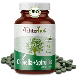 vom-Achterhof Chlorella | Spirulina Tabletten Bio 400 Tabletten)