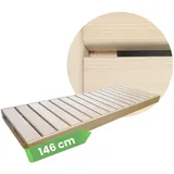 SULENO Sauna Zubehör, Saunaliege Holz aus Hemlock, kürzbar, 146 x 50 cm