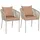 MCW 2er-Set Gartenstuhl MCW-N41, Outdoor Armlehne, wetterfest Aluminium Seilgeflecht Rope ~ grau Kissen taupe