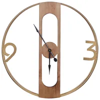 Beliani Wanduhr Heller Holzfarbton MDF-Platte Mulhouse 50 cm Braun