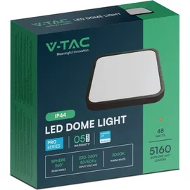 V-Tac Deckenleuchte LED 48 W 420 mm schwarz 5160 lm IP44