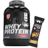 3kg Mammut Whey Protein Eiweißshake - Set inkl. Protein Shaker, Riegel, Powderbank oder Tasse (Strawberry Cheesecake, Mammut Protein Bar - Salty Peanut)