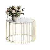 lookway Marbelle Weiß/Gold Metall 60 x 39 x 60 cm