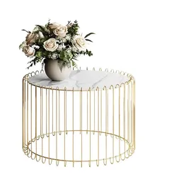 lookway Marbelle Weiß/Gold Metall 60 x 39 x 60 cm