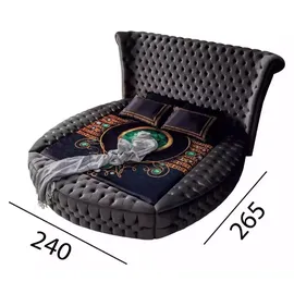 aea Bett Chesterfield Polsterbett Luxus Schlafzimmer Design Betten Textil Samt Neu - Schwarz