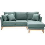 miliboo Eckcouch Polyester 4-Sitzer Graugrün
