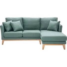miliboo Eckcouch Polyester 4-Sitzer Graugrün