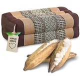 livasia Stützkissen Yogakissen (Classic) vegan und handgefertigt, 17x34x12cm, Kapok braun