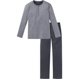 SCHIESSER Herren Schlafanzug Lang Mit Knopfleiste - Nightwear Pyjamaset, Anthrazit_159630, 52