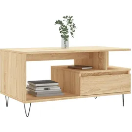 furnicato Couchtisch Braun Eiche 90 x 49 x 45 cm