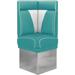Diner Hochbank | Türkis | B:H 60 x 153 cm | V-Steppung | Leder | Eckbank American, American Diner Sitzbank, American Dinerbank, American Diner Möbel