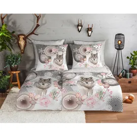 Muller Textil Wendebettwäsche Mandala Grau 155 x 220 cm + 80 x 80 cm