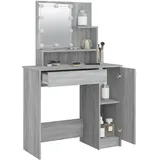 vidaXL Schminktisch mit LED Grau Sonoma 86,5x35x136 cm