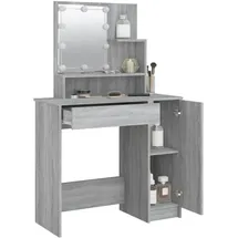 vidaXL Schminktisch mit LED Grau Sonoma 86,5x35x136 cm