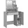 vidaXL Schminktisch mit LED Grau Sonoma 86,5x35x136 cm
