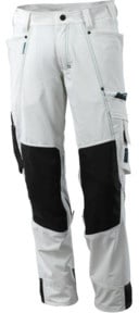 Mascot Hose mit Knietaschen, Stretchstoff Hose Größe 76C45, weiss