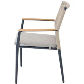 MONDO LATEA Gartenstuhl 62 x 56,5 x 84 cm braun/grau 1 St.
