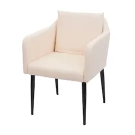 Mendler Esszimmerstuhl HWC-H93, Küchenstuhl Lehnstuhl Stuhl Kunstleder creme-beige