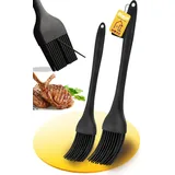 Dimiff® Silikonpinsel, Backpinsel Silikon, Küchenpinsel, 26+21cm BPA-Freies Silikon in Lebensmittelqualität Pinsel Küche, 446°F (230°C) Wärmebeständigkeit Pinsel Backen BBQ Grillpinsel |Groß+Klein