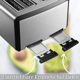 Steinborg SB-2210 XXL 4-fach Toaster 1600 Watt 2x Brötchenaufsatz