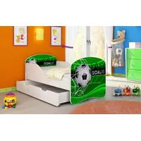 Luxusbetten24 Kinderbett Luna mit Stauraum und verschiedenen Motiven 140x70 Goal