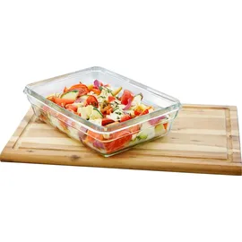 Emsa Clip&Close Glas rechteckig 450ml Aufbewahrungsbehälter Rot
