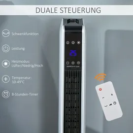 Homcom Heizlüfter mit 65 Grad Drehung 2000 W