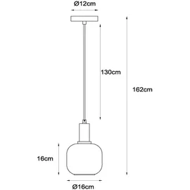 LUCIDE JOANET 1-flg. 16 cm Glas