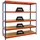 Proregal Schwerlastregal Metall 180x180x60 cm Blau/Orange