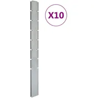 vidaXL Zaunpfosten 10 Stk. Silbern 200 cm Verzinkter Stahl