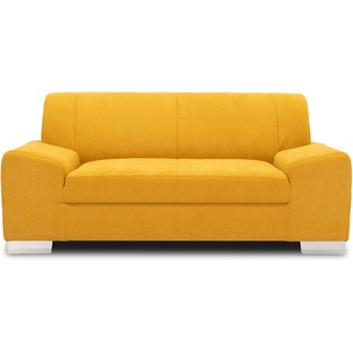 DOMO. collection Sofa Alisson, 2er Couch, 2-Sitzer, 2er Garnitur, Polstergarnitur 164 x 83 x 75 cm (BxTxH), in gelb