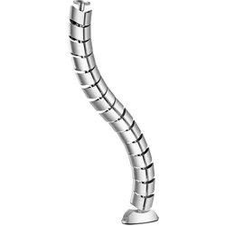 InLine Kabelkanal flexibel - vertikal für Tische - 2 Kammern - 0,80m - silber
