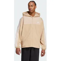 Adidas Adicolor 3-Streifen Teddy Fleece Reißverschlusspullover Magic Beige S