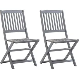 vidaXL Gartenstuhl klappbar 48 x 57 x 91 cm grau 2 St.