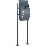 Homcom Briefkasten mit Ständer, Zeitungsfach, 2 Schlüssel,